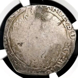 イングランド、チャールズ1世(1625-1642年)。槌目仕上げの銀製ハーフクラウン、S-2779、NGC VG詳細