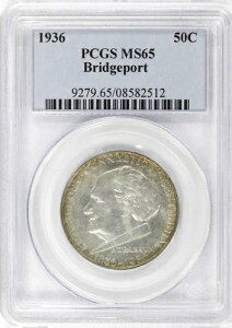 1936�N �u���b�W�|�[�g 100���N�L�O �V���o�[ �n�[�t�h�� PCGS MS65