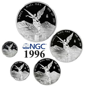 1996�N ���L�V�R �V���o�[ �v���[�t LIBERTAD 5���Z�b�g 1�A1/2�A1/4�A1/10�A1/20�I���X NGC PF68-69