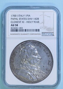 �N�������X11���v���[�g 1700�N I ��� qSPL �X���u AU58 NGC PAPAL-