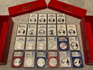 2010-2018 �A�����J�� �V���o�[ �C�[�O�� NGC MS70 PF70 �E���g���J���I 22���Z�b�g �󏭃R�C��