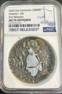 2024�N �J�����[�� 2�I���X �V���o�[ �A���e�~�X NGC MS70 �A���e�B�[�N FR �����b�L �_�C�������h