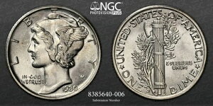 1930N 10Zg }[L[ Vo[ _C NGC MS64 FB #8385640-006 utohv