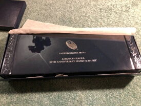 米国造幣局25周年記念 5枚組シルバーボックスセット、早期リリース、NGC、MS 69およびPF 69