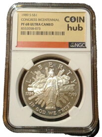 1989年 南議会建国200周年記念銀貨 1ドル NGC PF68 ウルトラカメオ