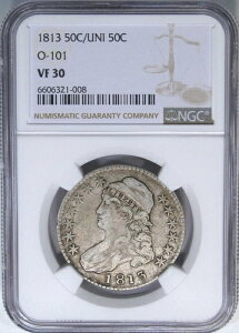 1813 50C NGC VF30 50C/UNI �L���b�v�t������ ~ �����ȃI���W�i����i!