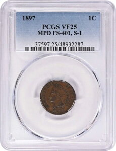 1897�N�C���f�B�A���Z���g1�C���`�X���[�gS-1 MPD FS-401 VF25 PCGS