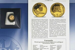 5レヴァ ブルガリア 2002年 ミニ金貨 1/25オンス - アテネオリンピック サイドホース -