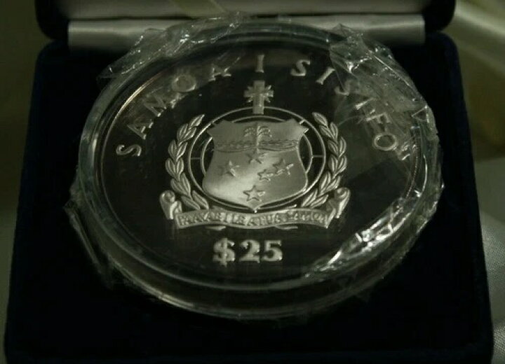 楽天市場】1986年西サモア5オンス銀貨。25ドルプルーフ、オリジナル 