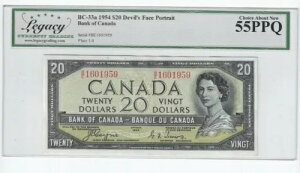 1954 BOC BC-33a、$20 Coy/Tow SN# B/E 1601959 LEGACY 55 PPQ DEVIL'S FACE NOTE