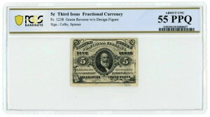 FR-1238 3񔭍sčʉ5Zg PCGS AU 55PPQ (64041)