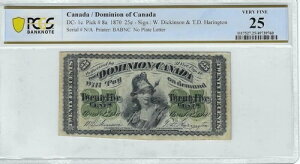 1870�N �J�i�_������ ?25 DC-1c PCGS VF-25 �v���[�� �v���[�g���^�[�Ȃ�