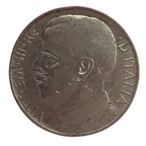 1921N C^A 50 Centesimi 炩ȃGbW Vittorio Emanuele III AU KM#61.1 VF