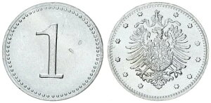 Empire 1 Pfennig O. Year Probe J.1 Wertzahl/Reichsadler XF�AKl.kr. 125310