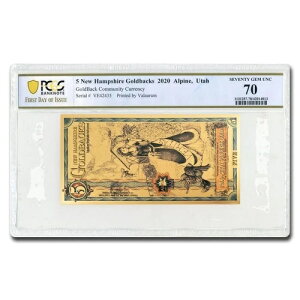 2020 5 N. Hamp Goldback - Aurum Gold Foil Note 24k MS-70 PCGS FDI