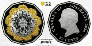 I[XgA 2024 NX}X 50Zg Vo[ J[RC PCGS PR70DCAM i gbv|bv #1585