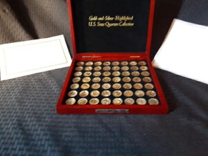 金と銀が目を引く米国州25セント硬貨コレクション
