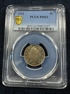 1911年 リバティV ニッケル - PCGS MS63 ゴールドシールド