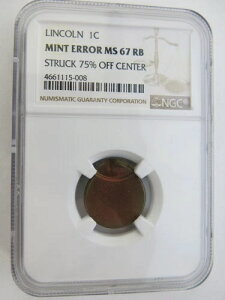 リンカーン 1セントペニー ミントエラー NGC MS67 RB 75% レアコイン アメリカ