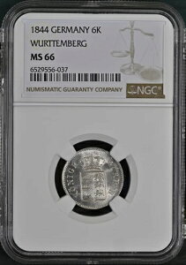 :1844 6-KREUZER hCccexN Bw1 NGC MS66  R10 j[N 1/0