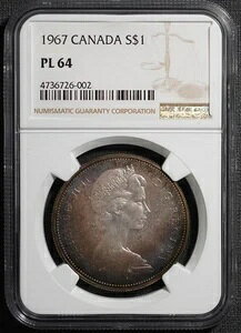 1967N OEGUxX Ji_ 100NLO NGC PL64 h / 12