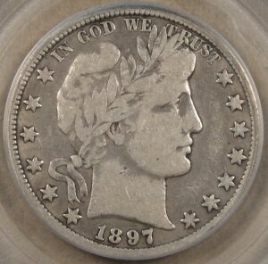 1897-O �o�[�o�[ �n�[�t�_���[ 50�Z���g PCGS�F�� F12