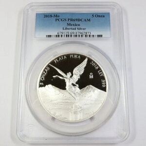 2018 Mo PCGS PR69 DCAM |LVR - 5 IX Vo[ x^ - Un Onza RC #43199V