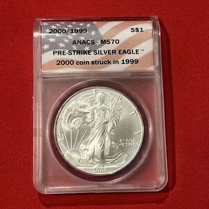 2000/1999 ANACS MS70 �v���X�g���C�N �V���o�[�C�[�O�� 2000 �R�C�� 1999�N�ɒ���