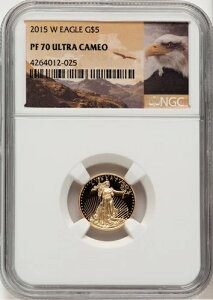 2015-W 5ドル 10分の1オンス金貨 イーグル イーグルフレーム NGC PF70