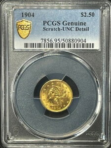 1904�N $2.50 ���o�e�B�S�[���h PCGS �{�� ������ �ו�������