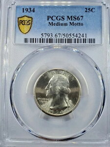 1934 �N PCGS MS 67 �~�f�B�A�� ���b�g�[ ���V���g�� �N�H�[�^�[ �g�D���[ �r���[ �S�[���h �V�[���h ??�B