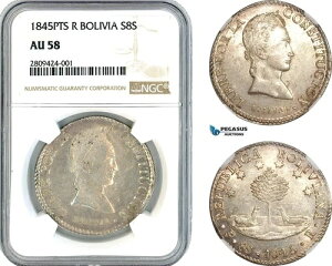 AK879�A�{���r�A�A8�\�� 1845 PTS R�A�|�g�V�����ǁA�V���o�[�ANGC AU58�A�����ڂ��ǂ��Ȃ�܂���!