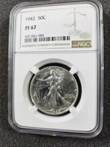 ?? 1942N 50Zg v[t EH[LO oeB Vo[ n[t h NGC PF67 (P[XC؂)