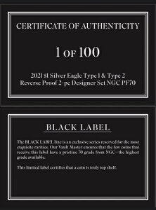 2021-S ASE NGC REV PF-70 �^�C�v1 & 2 �G���e �u���b�N���x�� �f�U�C�i�[�Z�b�g**100����