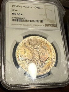 1984�N Mo MEXICO 1 ONZA �V���o�[ �������F�� NGC MS66 �X�^�[ ??!!! ��