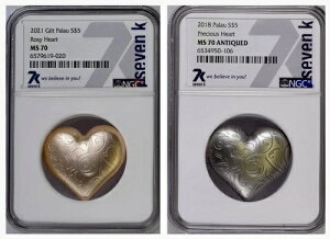 2 7k ���^�� �v���V���X �n�[�g 3D �V�F�C�v 1 �I���X .999 ���[�W�[ & �A���e�B�[�N NGC MS70 ���[�~���g!