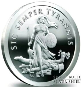 5�I���X .999 ���� �V�[���h�v���[�t SIC SEMPER TYRANNIS FREEDOM ���E���h�R�C�� �K�[��