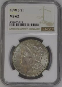 1898-S 1h K NGC MS62 -- S̓Iɖ邢ψȐF͓I