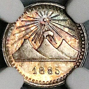 1885 NGC MS 65+ �O�A�e�}�� 1/4 ���A���ΎR�L�[�V���o�[�R�C�� POP 1/1 (20032302D)