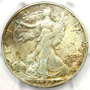 1928-S ウォーキング リバティ ハーフ ドル 50 セント - PCGS AU 詳細認定 - 希少な日付!