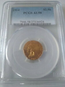 1914N $2.50 PCGS AU58 NH[^[C[O