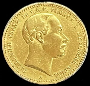 1890年 メクレンブルク シュヴェリーン ドイツ 10マルク金貨 *詳細あり