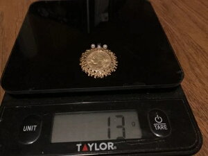 ヴィンテージ 1927年 スイス 20フラン金貨 18金イエローゴールドペンダント/ブローチ