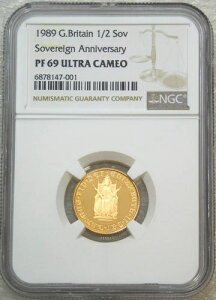 1989�N �C�M���X �S�[���h 1/2 �\�u���� NGC PF69 �J���I 500���N�L�O #L147