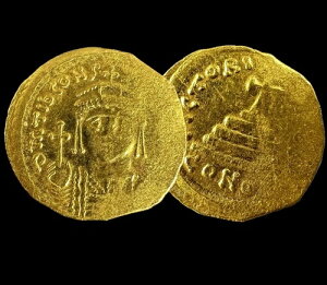 古代ビザンチン金貨 東ローマ帝国 紀元500年頃 ソリドゥス・ティベリウス