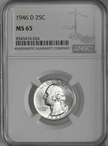 1946-D 25�Z���g ���V���g�� �V���o�[ �N�H�[�^�[�u�f���o�[�����ǁvNGC MS65 #8343474-024
