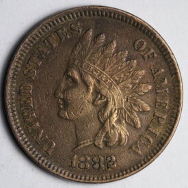 1882年インディアンヘッドセントペニー AU E138 JRB
