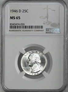 1946-D 25�Z���g ���V���g�� �V���o�[ �N�H�[�^�[�u�f���o�[�����ǁvNGC MS65 #8343474-026