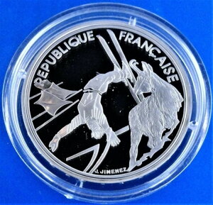 オリンピックゲーム フランス 100 fr 1990 プルーフ "1992年オリンピック - アルベールビル - フリースタイル