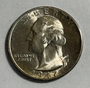 1947-S ���V���g�� 25C gem unc+ (#13700) �J���t���ȃI���W�i�� �g�[�j���O�B